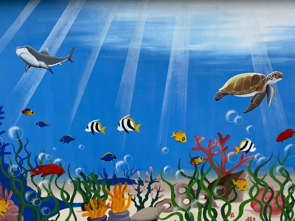 Peinture murale Sable et Mer 